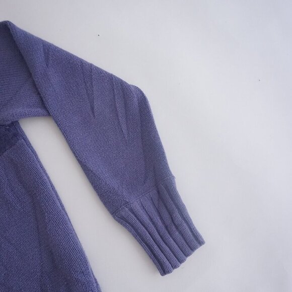 Vintage NT Purple w Pink Embroidered Floral Knit Turtleneck Light Sweater L - Picture 5 of 11